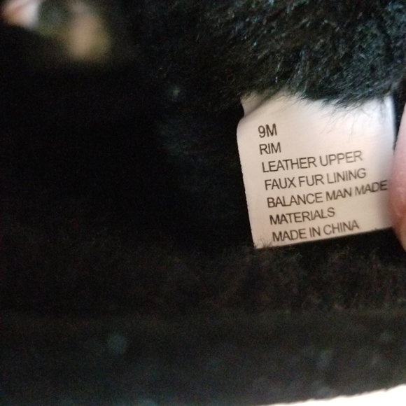 Unr8ted Rim Black Suede Leather Faux Fur Mid Calf Buckle Detail Pull On Boots - Picture 11 of 11